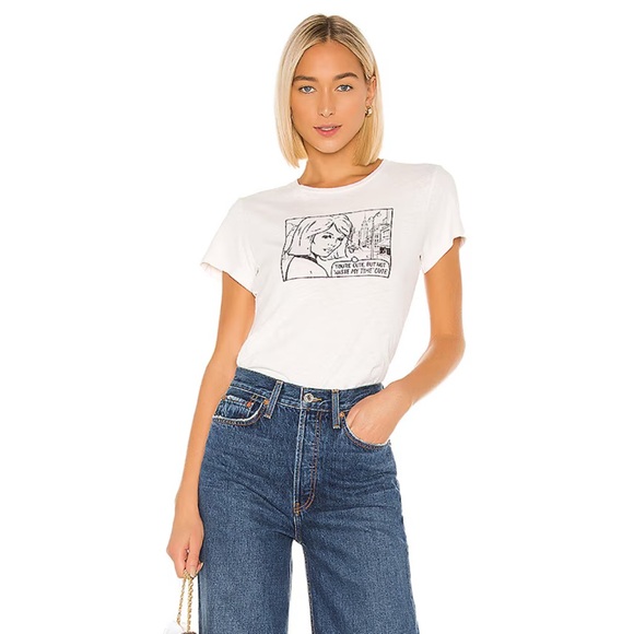 RE/DONE / Youโre Cute Tee in Vintage White - Picture 7 of 8